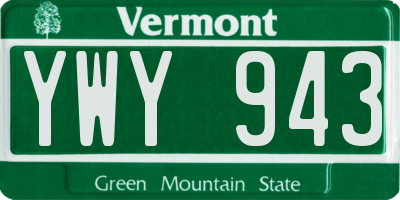 VT license plate YWY943