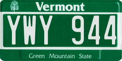 VT license plate YWY944