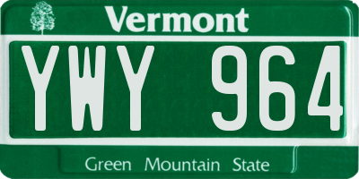 VT license plate YWY964