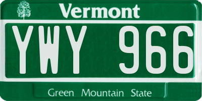 VT license plate YWY966
