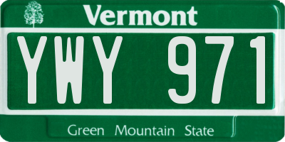 VT license plate YWY971