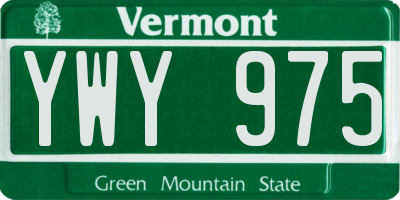 VT license plate YWY975