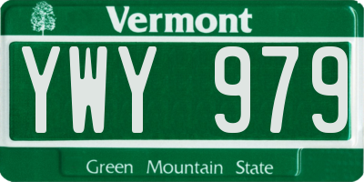 VT license plate YWY979