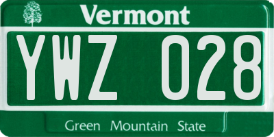 VT license plate YWZ028
