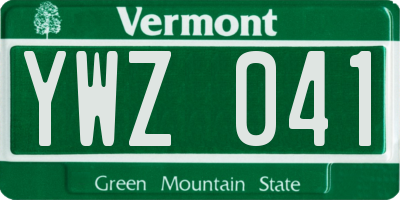VT license plate YWZ041