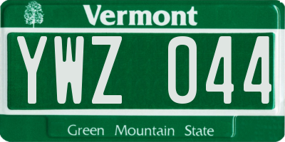 VT license plate YWZ044