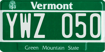 VT license plate YWZ050