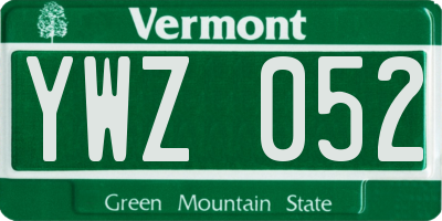VT license plate YWZ052