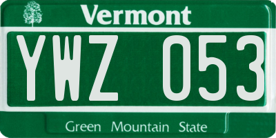 VT license plate YWZ053