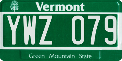 VT license plate YWZ079
