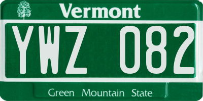 VT license plate YWZ082