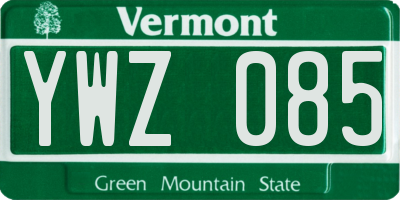 VT license plate YWZ085
