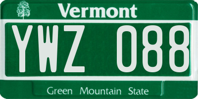 VT license plate YWZ088