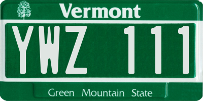 VT license plate YWZ111
