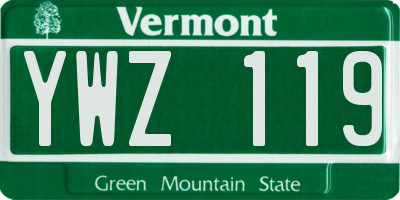 VT license plate YWZ119