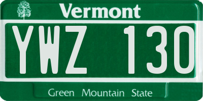 VT license plate YWZ130