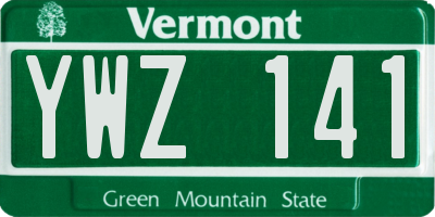 VT license plate YWZ141