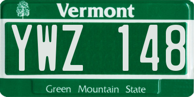 VT license plate YWZ148