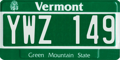VT license plate YWZ149
