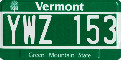 VT license plate YWZ153