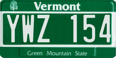 VT license plate YWZ154