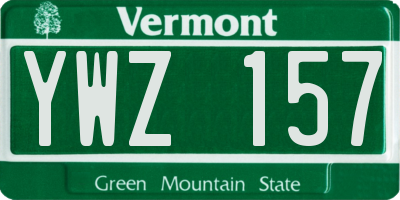 VT license plate YWZ157