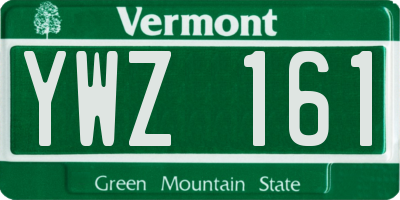 VT license plate YWZ161