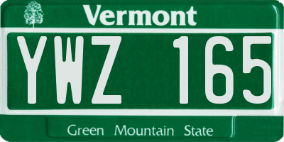 VT license plate YWZ165