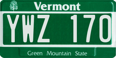 VT license plate YWZ170