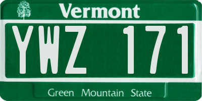 VT license plate YWZ171