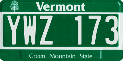 VT license plate YWZ173
