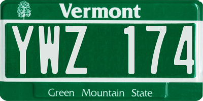 VT license plate YWZ174