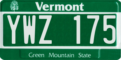 VT license plate YWZ175