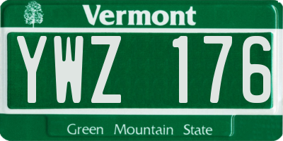 VT license plate YWZ176