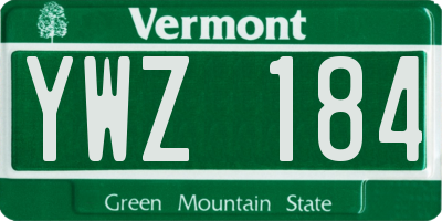 VT license plate YWZ184