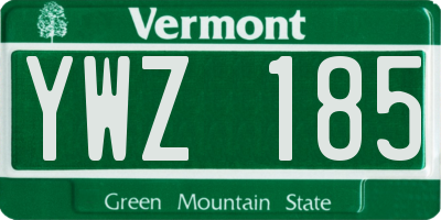 VT license plate YWZ185