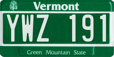 VT license plate YWZ191