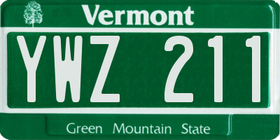 VT license plate YWZ211
