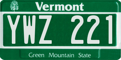 VT license plate YWZ221