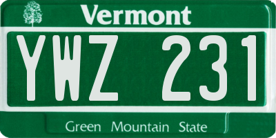 VT license plate YWZ231