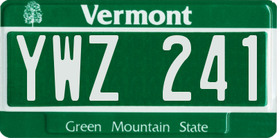 VT license plate YWZ241