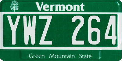 VT license plate YWZ264