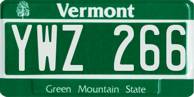 VT license plate YWZ266