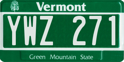 VT license plate YWZ271