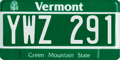 VT license plate YWZ291
