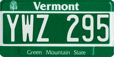 VT license plate YWZ295
