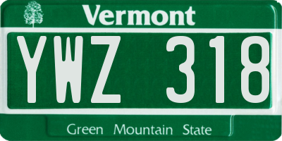 VT license plate YWZ318
