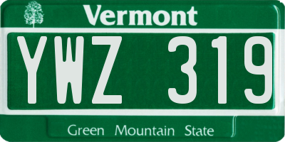 VT license plate YWZ319