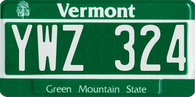 VT license plate YWZ324