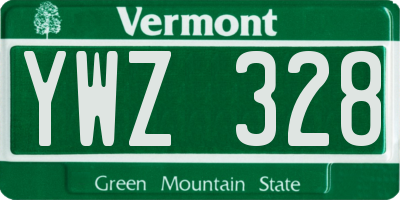 VT license plate YWZ328